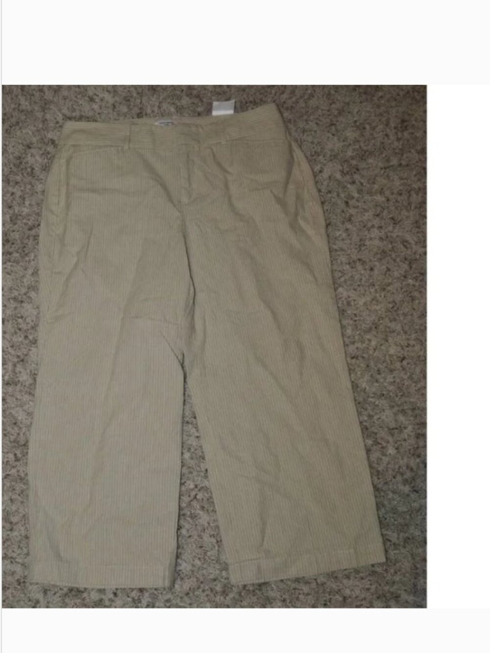 Dockers Capris Womens 10P Beige Pin Striped Pants Relaxed Stretch Petite